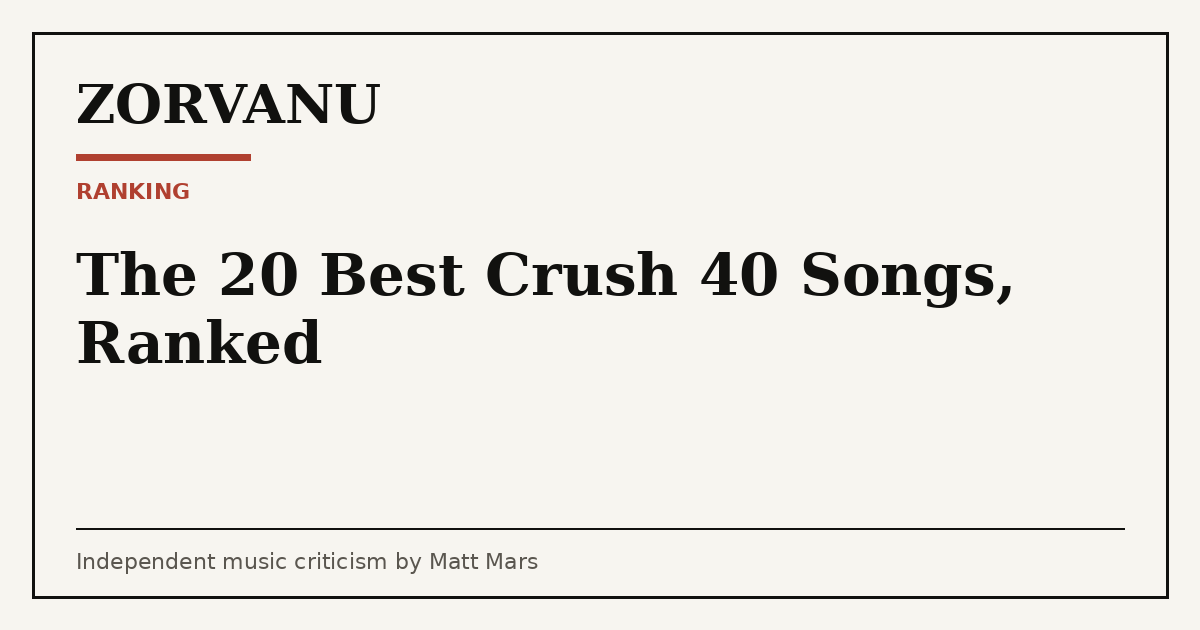 Editorial cover for The 20 Best Crush 40 Songs, Ranked